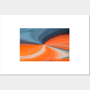 Orange And Blue Art Posters and Art